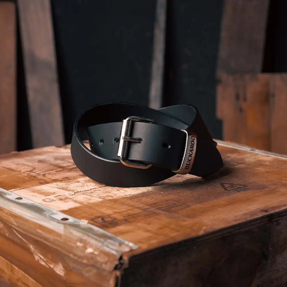 BUCKAROO 1 1/2" Wide Black Leather Uniform Belt KSB38
