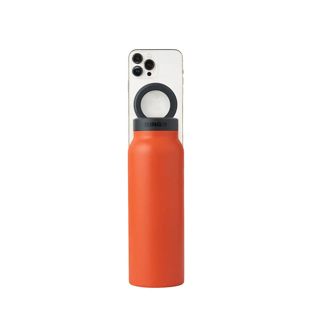 RINGO 710ml (24oz) Water Bottle - with Magnetic Phone Mount - Orange B2OR24LSC1