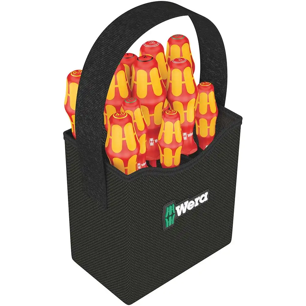 WERA 2Go 100 Case and 11 Piece VDE Insulated Handle Screwdriver Set WER004310