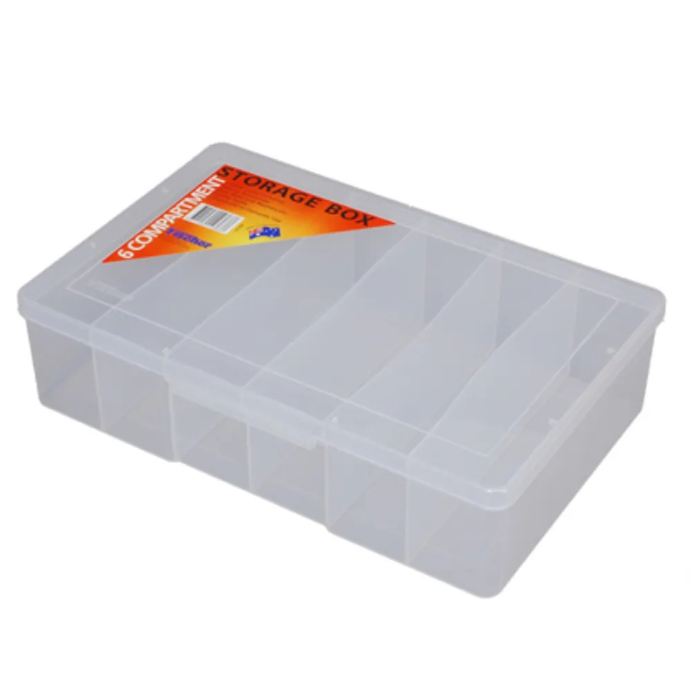 FISCHER 310 x 200 x 48mm 6 Compartment Clear Large Deep 1H095XH
