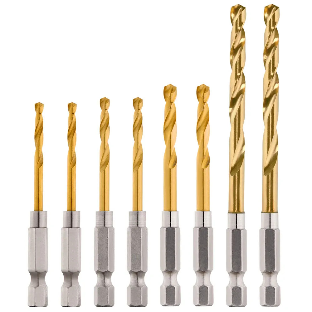 MILWAUKEE 3mm-4.8mm Red Helix Titanium Drill Bit - SHOCKWAVE - 8 Piece 48894868