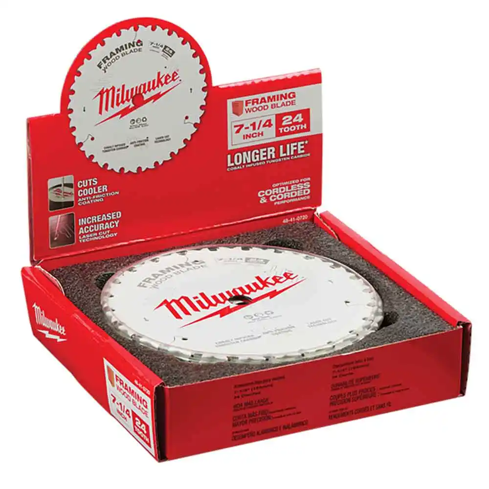 MILWAUKEE 184mm (7 1/4") 24T Wood Circular Saw Blade Framing 48418720