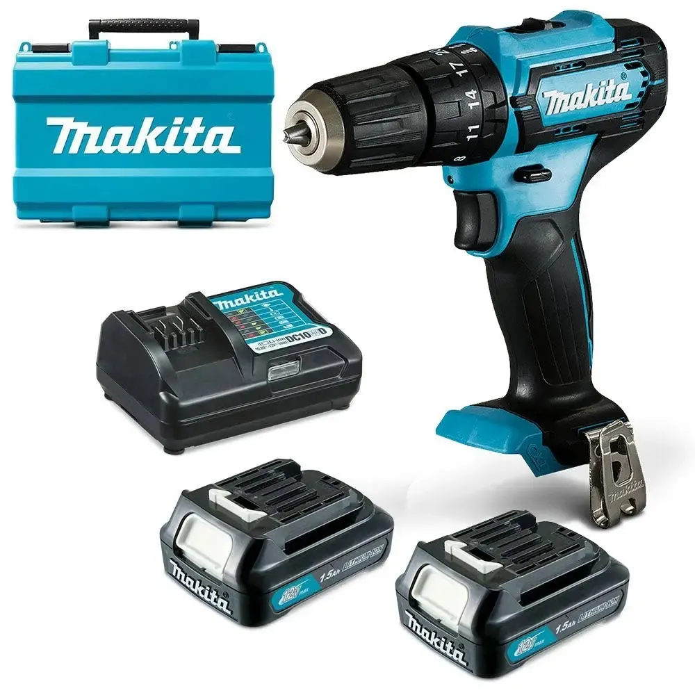 MAKITA 12V 10mm 2 x 1.5Ah Hammer Driver Drill Kit HP333DWYE