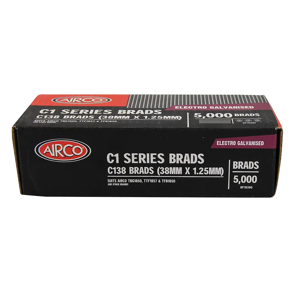 AIRCO C100 Series Brad Nails - 38 x 1.2mm BF18380