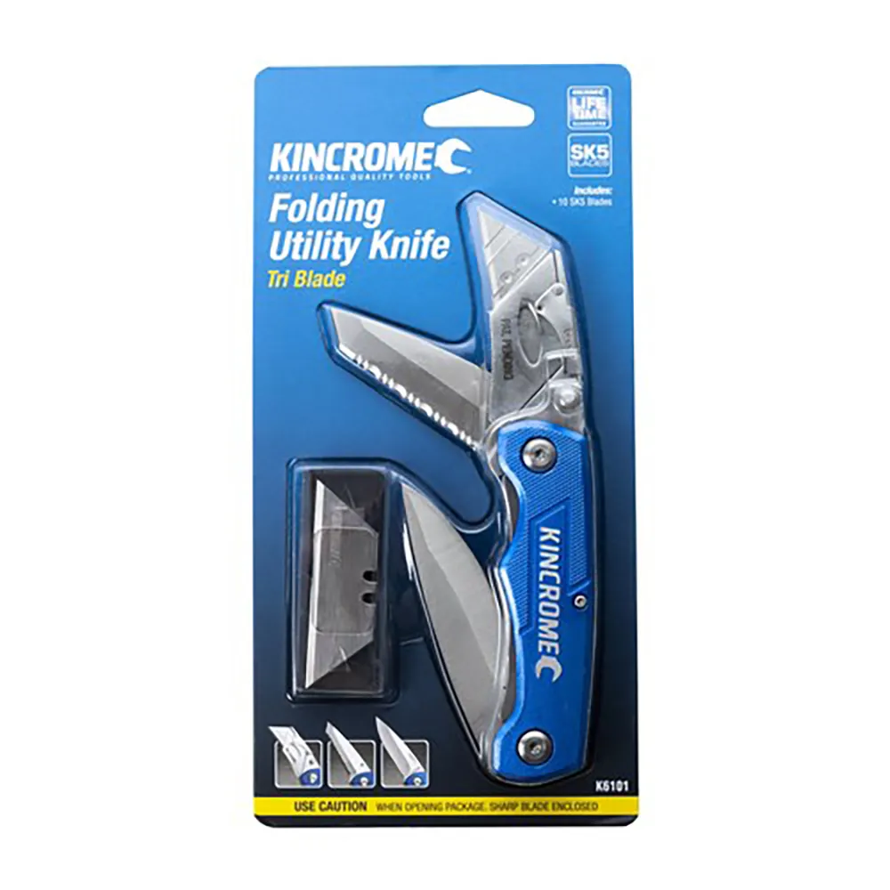 KINCROME Tri-Blade Folding Utility Knife K6101