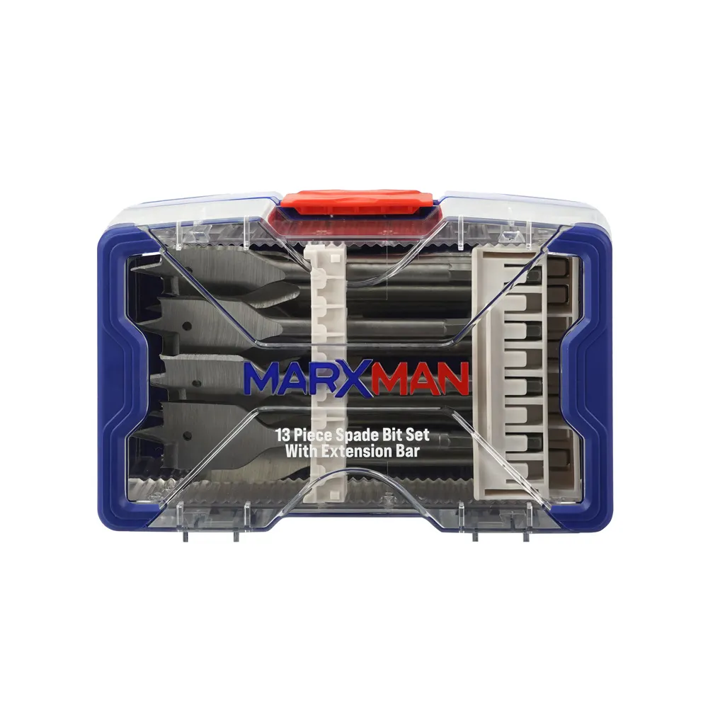 MARXMAN 10-38mm Spade Wood Drill Bit Set w/ Extension Bar - 13 Piece MSBS13PC