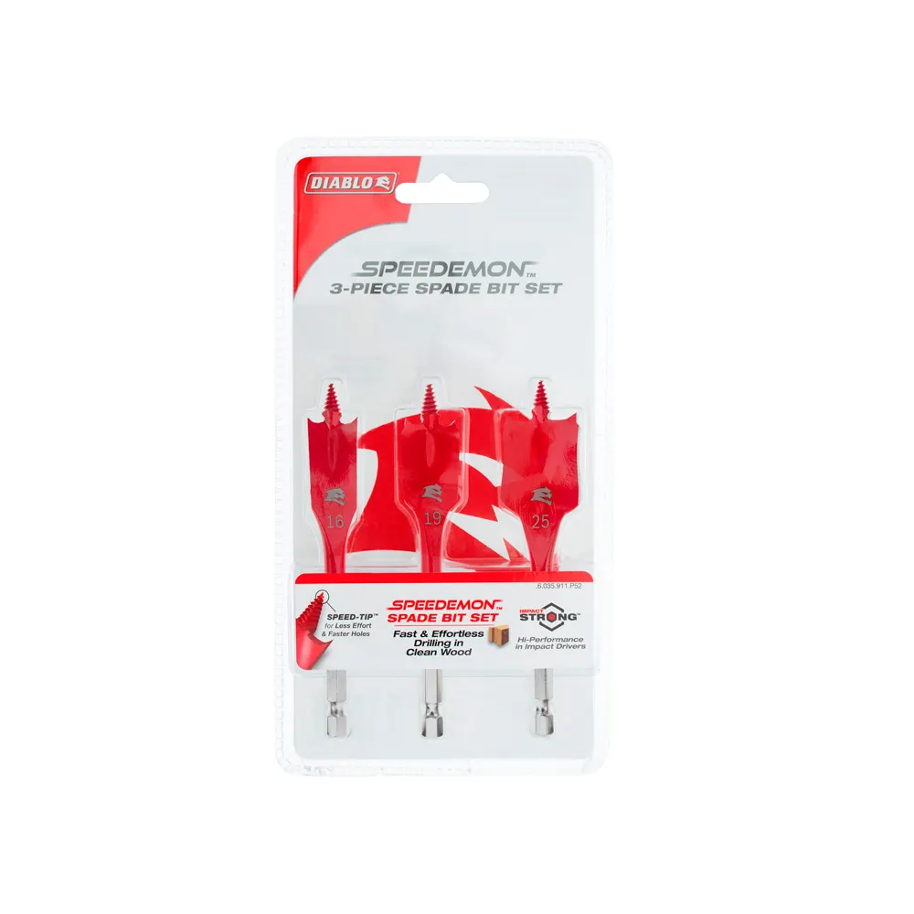 DIABLO 16-25mm 1/4-Hex SPEEDemon Spade Bit Stubby Set - 3 Piece 2608F03231
