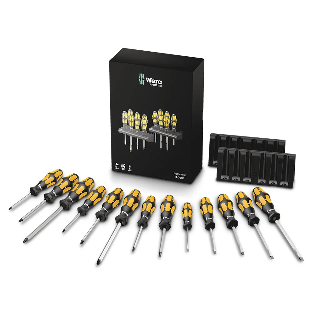 WERA Big Pack 900 Screwdriver Set Kraftform w/ Chiseldriver & Rack - 13 Piece WER133285