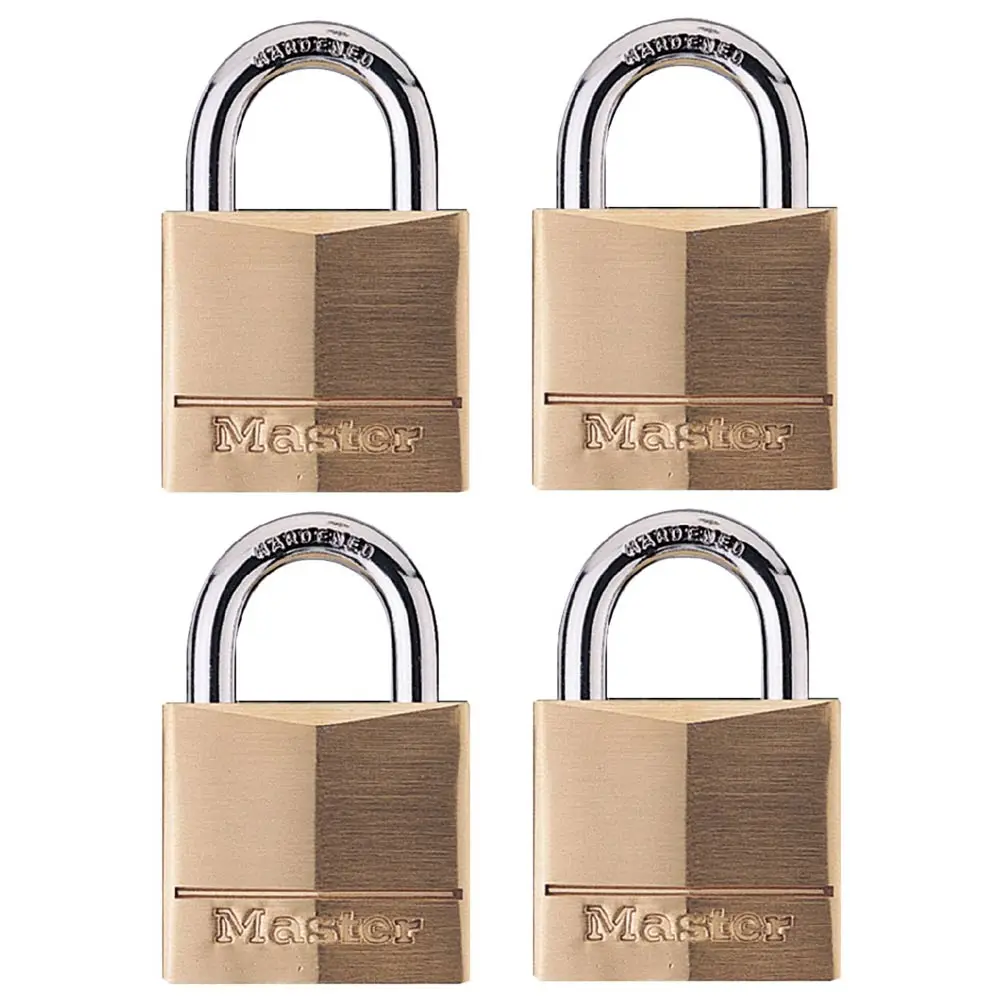 MASTER LOCK 40mm Brass Keyed Alike Padlock - 4 Pack 140QAU