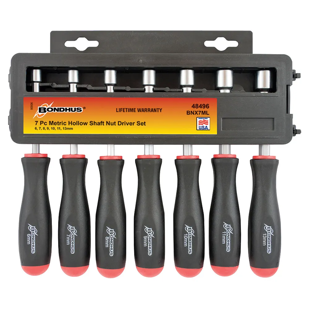 BONDHUS 7 Pce Chrome Shaft Nutdriver BD48496