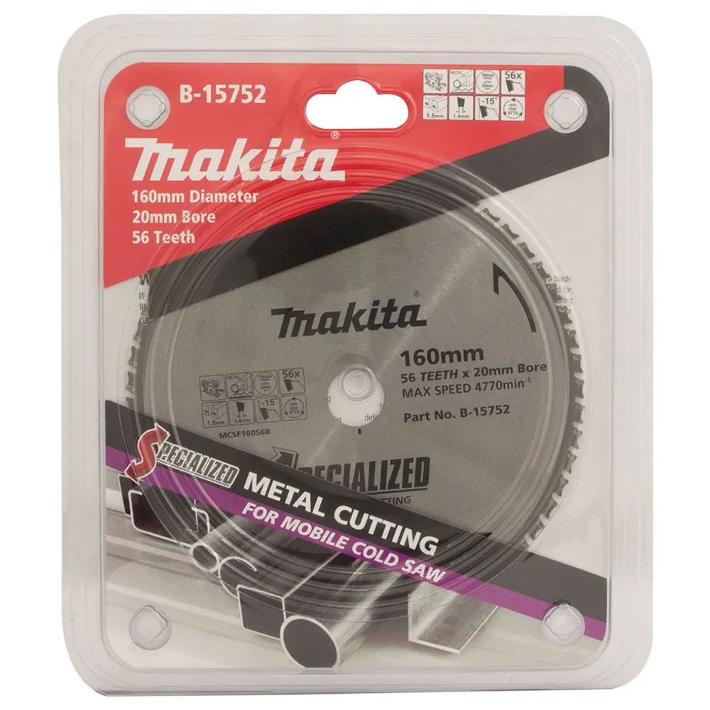 MAKITA 160mm 56T TCT Circular Saw Blade for Metal Cutting - SPECIALIZED B-15752