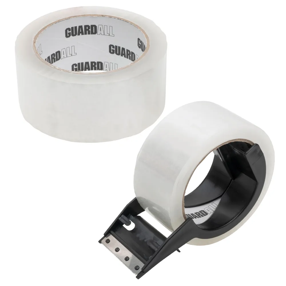 GUARDALL 48mm X 75m Packaging Tape - 2 Pack with Dispenser GPT4875TP