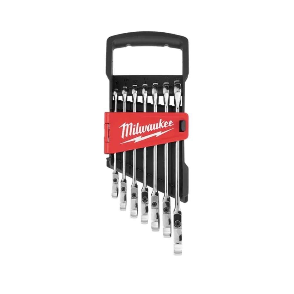 MILWAUKEE Metric Flex Head Ratcheting Combination Wrench Set 7 Piece 48229529