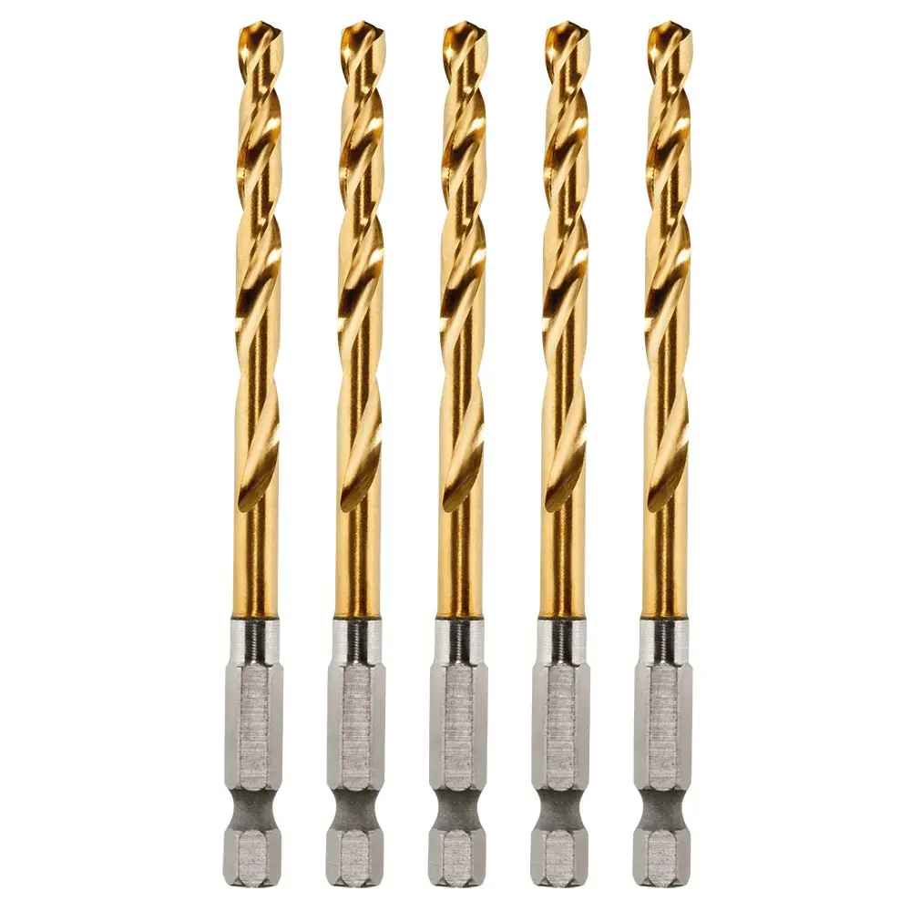 MILWAUKEE 4.8mm Red Helix Titanium Drill Bit - SHOCKWAVE - 5 Piece 48894911