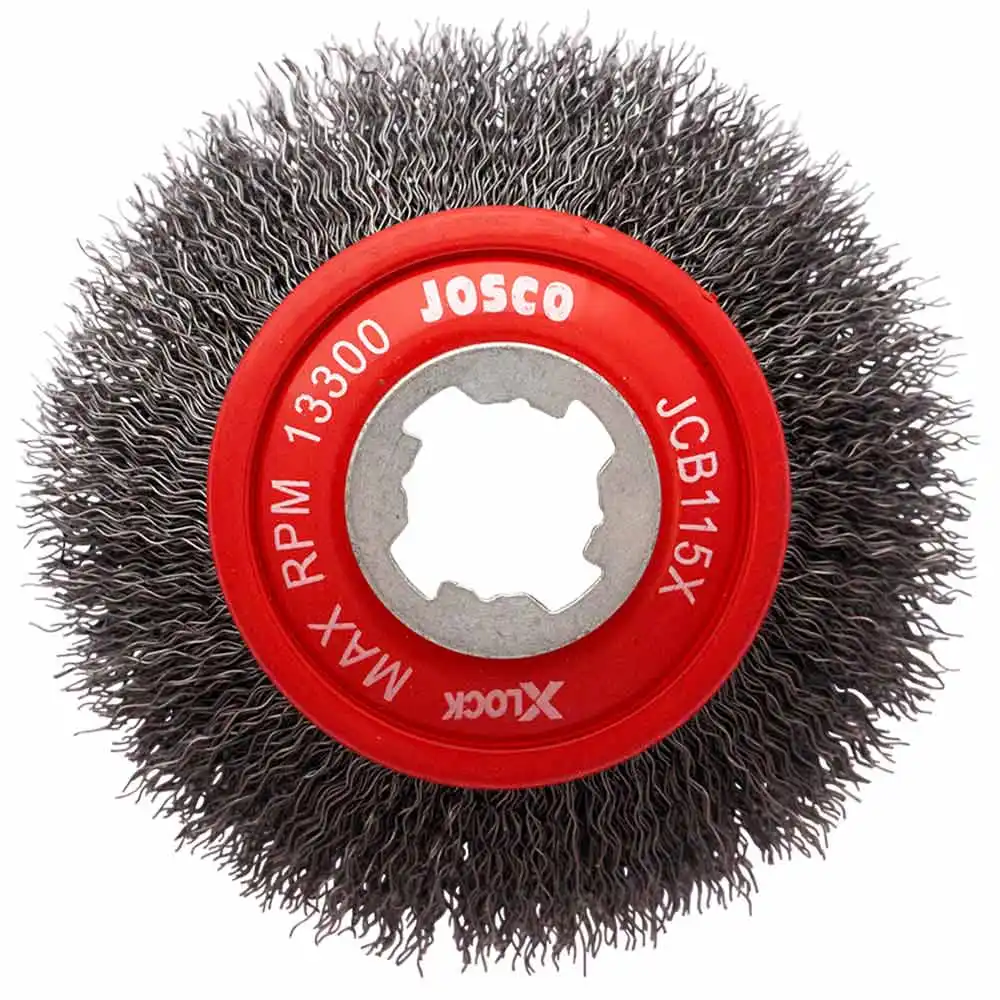 JOSCO X-LOCK 115mm 0.3mm Steel Crimped Wire Bevel Brush