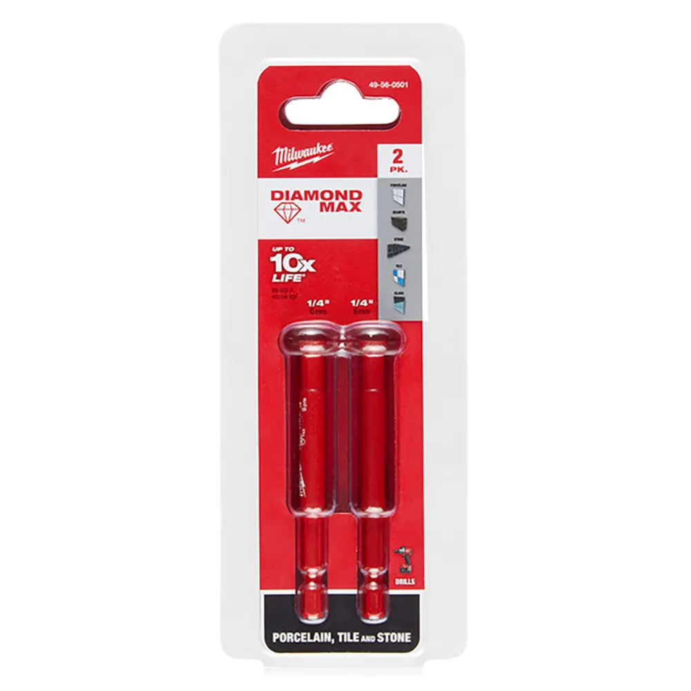 MILWAUKEE 2 Pcs Diamond Max 6mm Diamond Grit Hole Saw 49560501