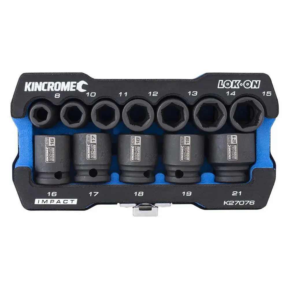 KINCROME LOK-ON Impact 3/8" Drive Socket Set Metric 12 Piece K27076