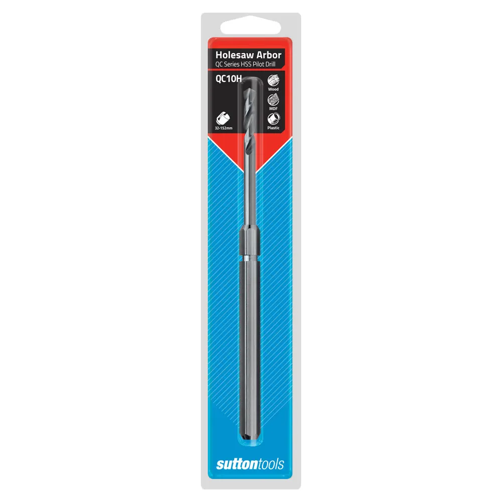 SUTTON HSS Holesaw Arbor/Pilot Drill Bit - Suits 32-152mm TCT Multi-Purpose Holesaws