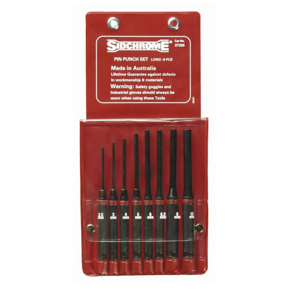 SIDCHROME 8 Piece Long Pin Punch Set SCMT27205