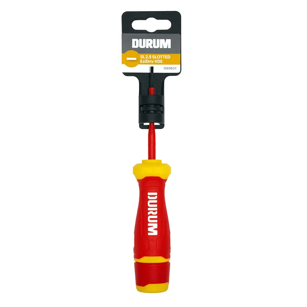 DURUM 2.5mm X 75mm 1000V VDE Insulated Slot Screwdriver DB9801