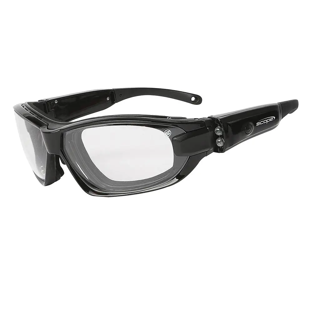 SCOPE LED Gloss Frame Clear Lens Genisys Safety Spectacles - Black 151LED