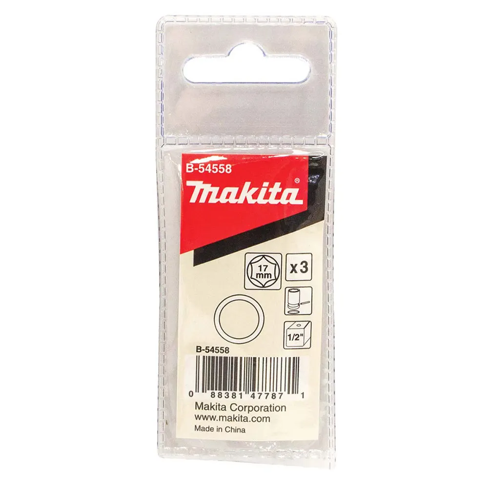 MAKITA O Ring Set 1/2 Impact Socket 17mm - 3 Piece B-54558
