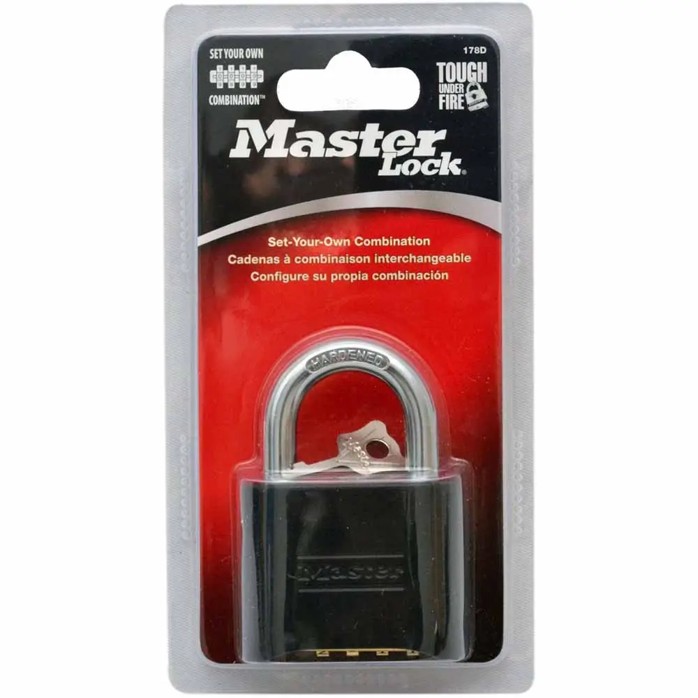 MASTER 51mm Black Zinc Hardened Combination Padlock 178DAU