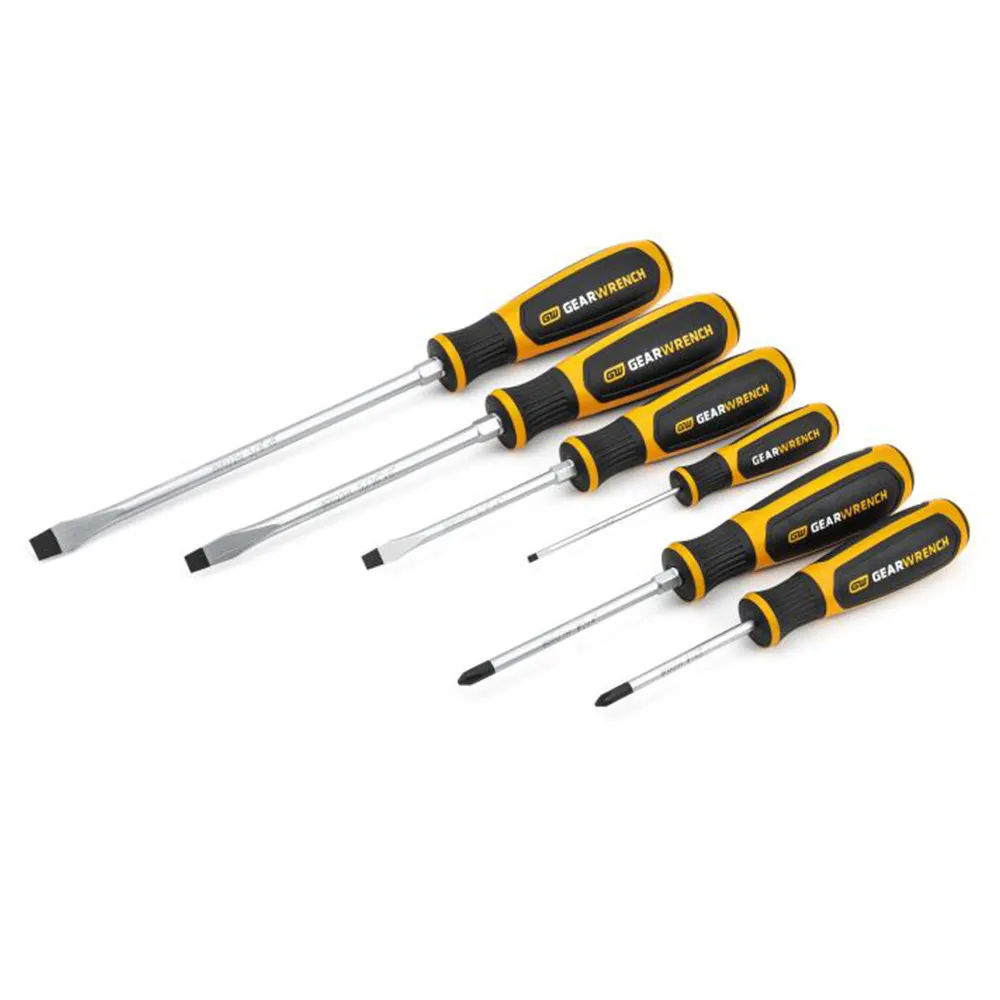 GEARWRENCH 6 Piece Phillips/Slotted Dual Material Screwdriver Set 80050H