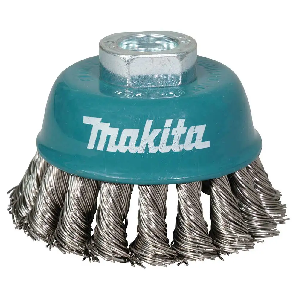 MAKITA 75mm x M10-1.5 Stainless Steel Cup Brush Knotted D-77481