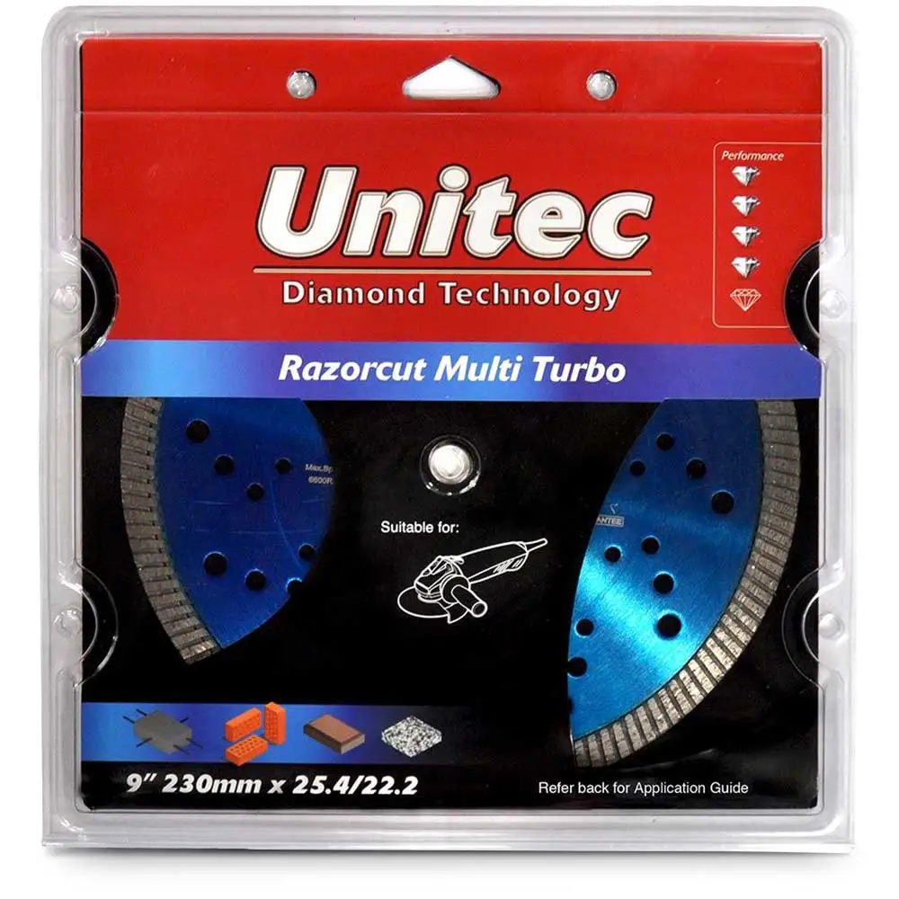 UNITEC 230mm Turbo Diamond Blade for General Purpose Cutting - RAZORCUT U-9RZMULTI