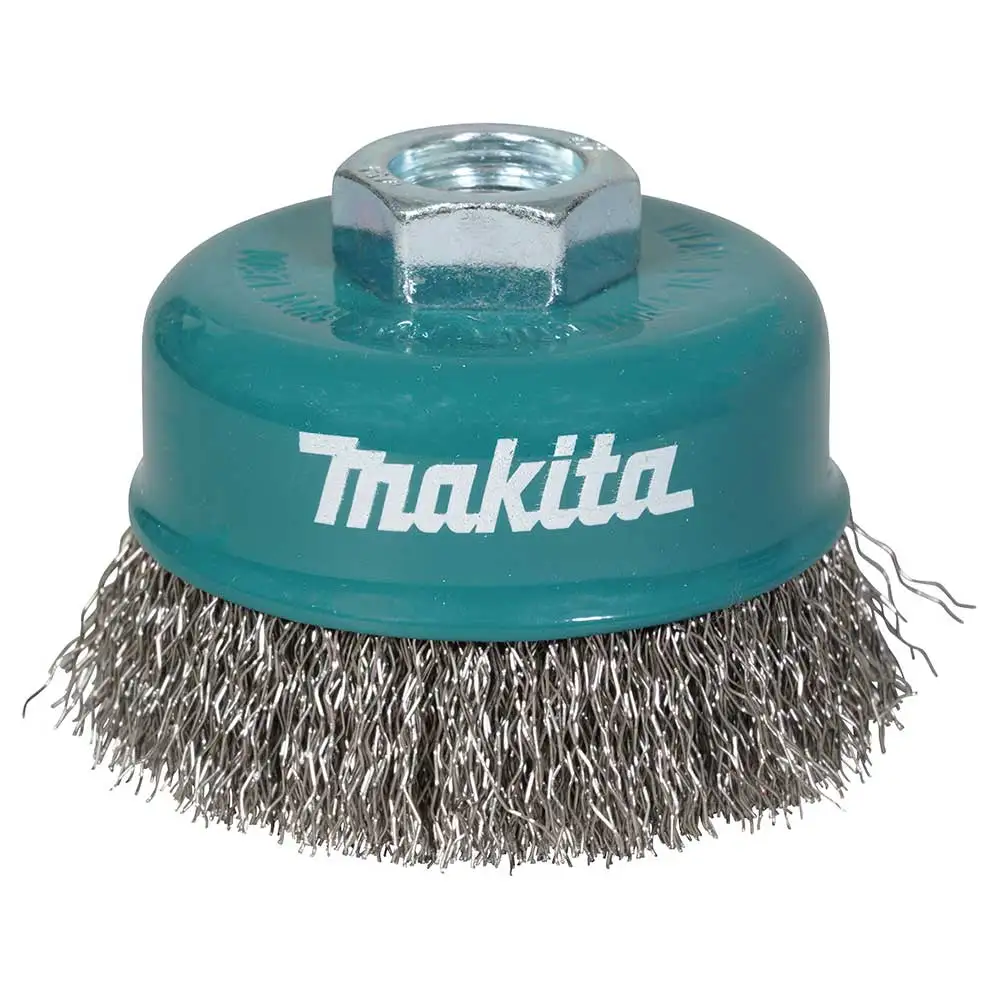 MAKITA 75mm x M14-2 Stainless Steel Cup Brush Crimped D-77453