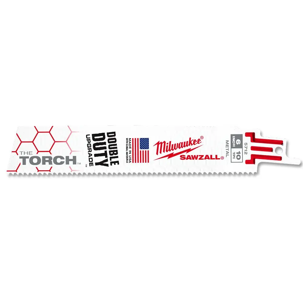 MILWAUKEE 150mm 10TPI Bi-Metal Reciprocating Saw Blade for Metal Cutting - THE TORCH - 5 Piece 48005712