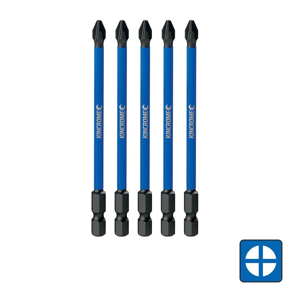 KINCROME PH2 x 100mm Phillips Screwdriver Bit - 5 Piece K21248