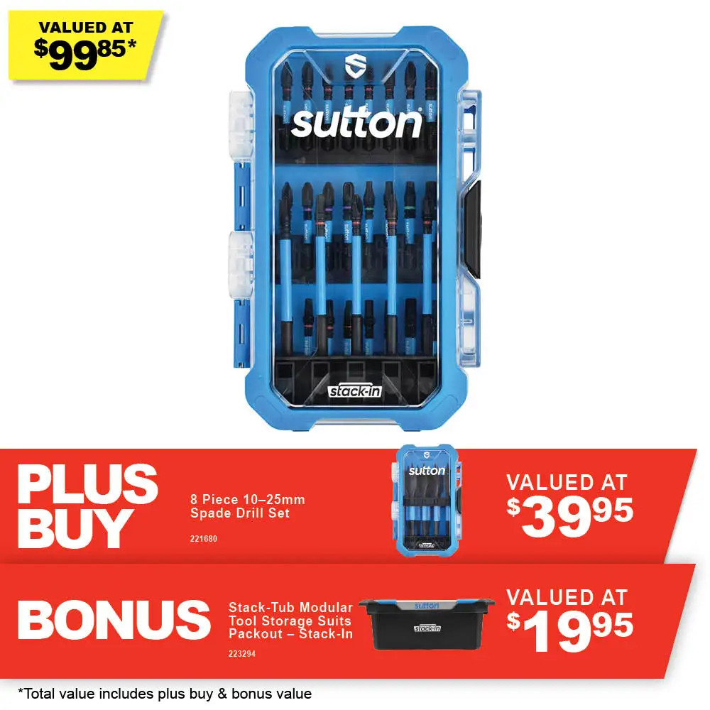 SUTTON Supator Impact Screwdriver Bit Set Stack-In - 29 Piece S250S29A
