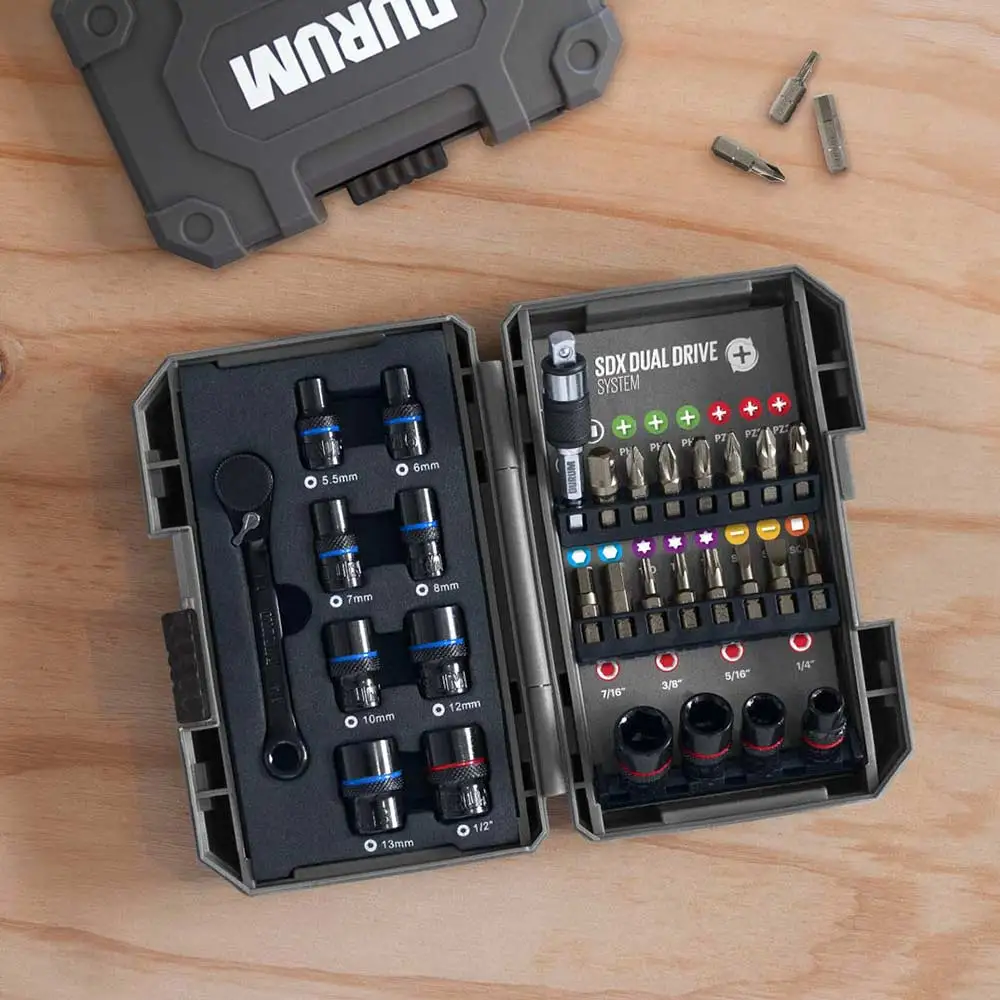 DURUM 25mm Assorted Screwdriver w/ Socket Bit Set - 29 Piece DB904
