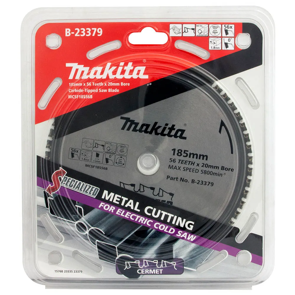 MAKITA 185mm 56T TCT Circular Saw Blade for Metal Cutting - SPECIALIZED B-23379