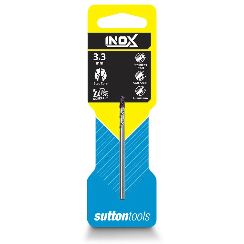 SUTTON 3.3 x 65mm HSS-TiAIN Jobber Drill Bit for Stainless - INOX