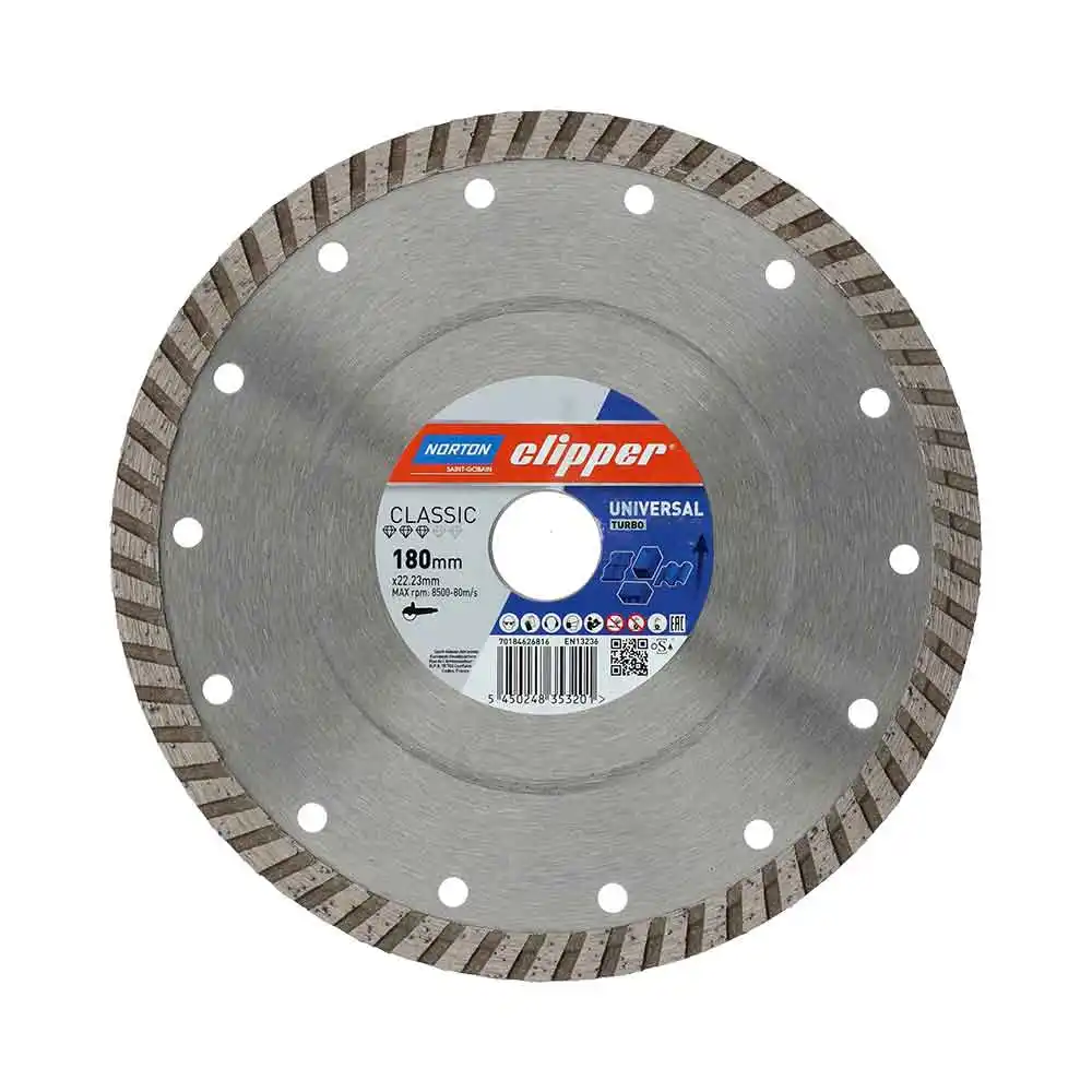 NORTON CLIPPER 180 x 22.2mm Classic Turbo Diamond Blade for General Purpose 70184626816