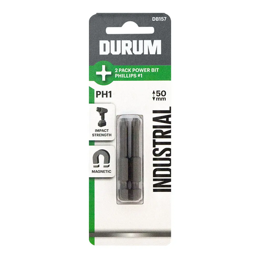 DURUM Ph1x50mm Phillips Power Screwdriver Bit - 2 Piece DB157