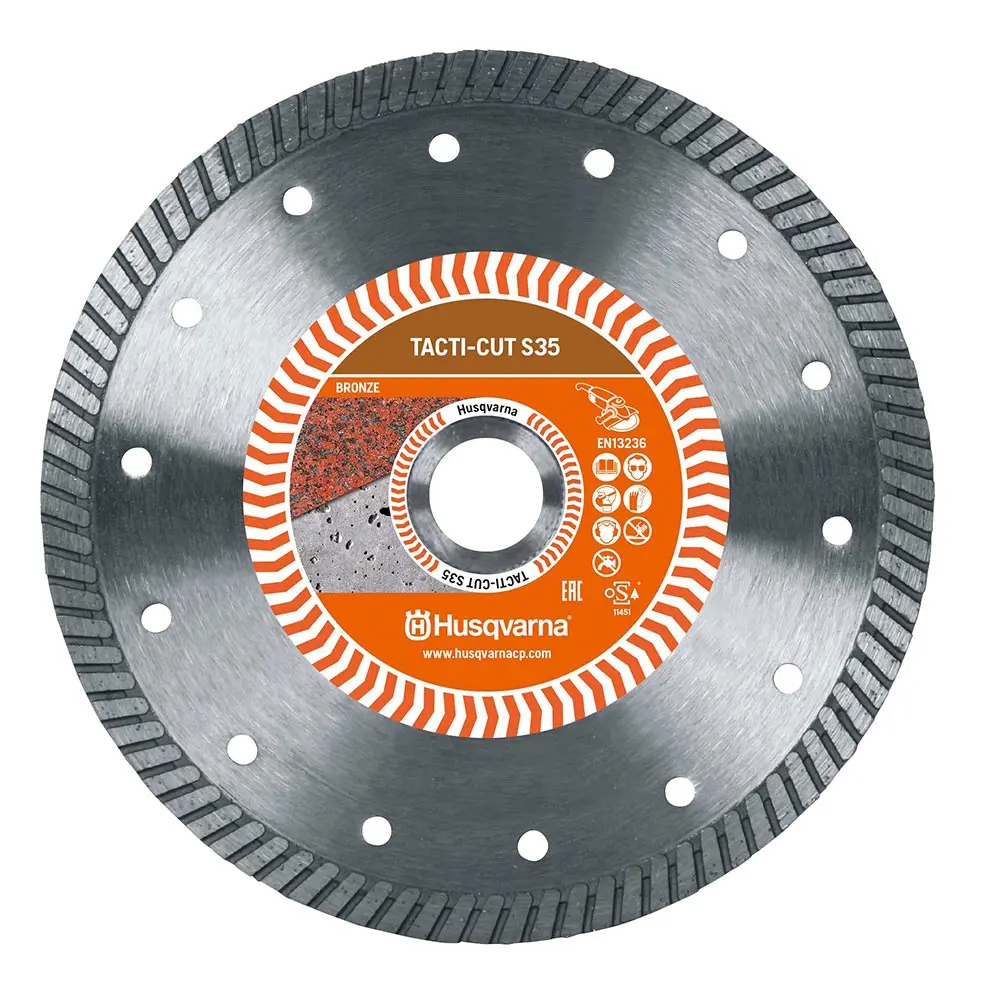 HUSQVARNA 115mm Turbo Diamond Blade for GENERAL Purpose Cutting - TACTI-CUT S35