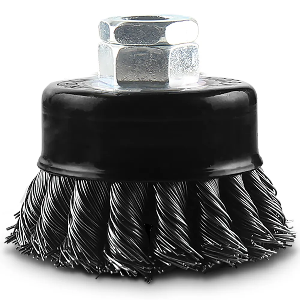 DETROIT 75mm 0.5mm Steel Twist Knot Wire Cup Brush