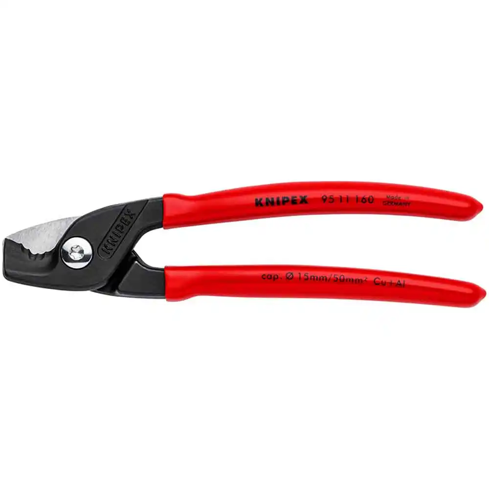KNIPEX 160mm Shear Cable Cutter Plastic Grip Handle 9511160SB