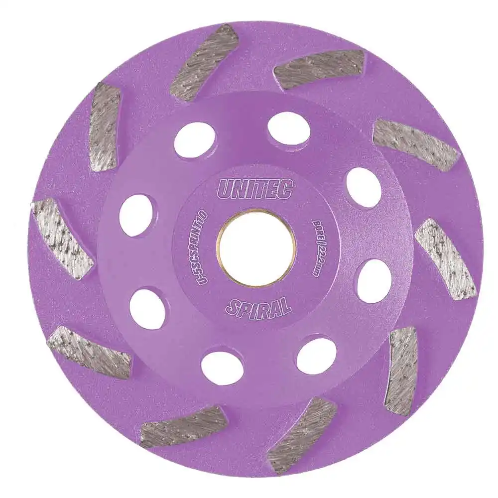 UNITEC 5" 10 Segment Spiral Diamond Grinding Cup U-5SCSPRINT10