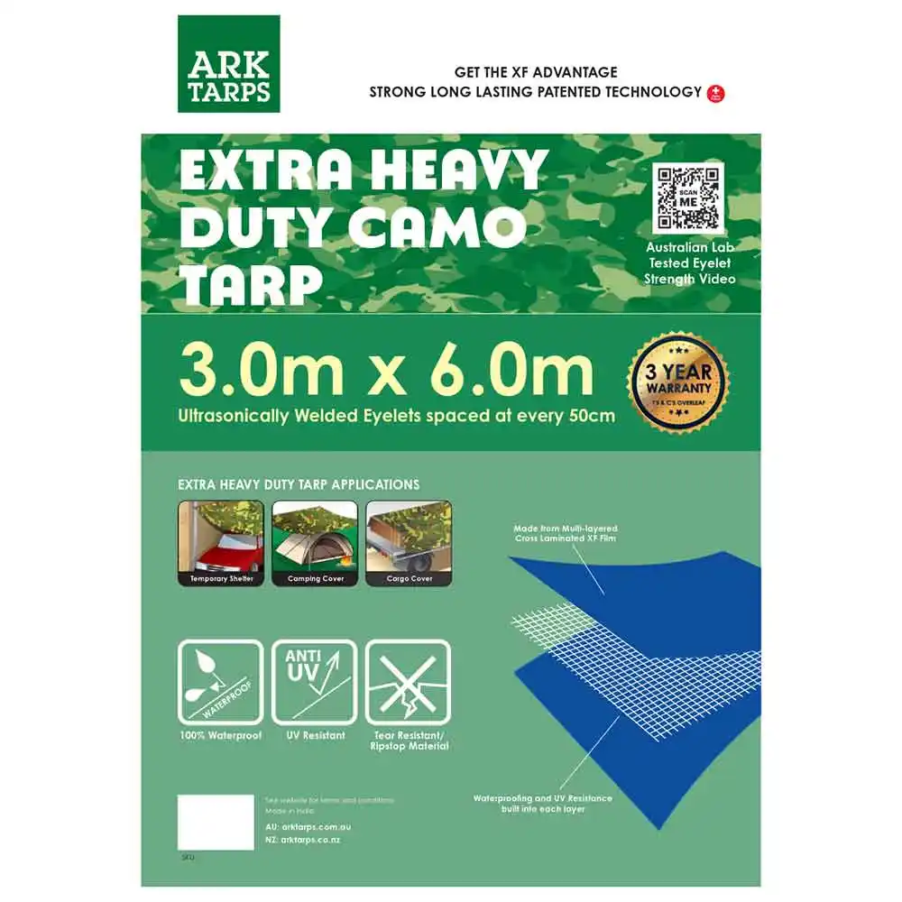 ARK TARPS 3M x 6M Camouflage Tarp 15CF0030T0060