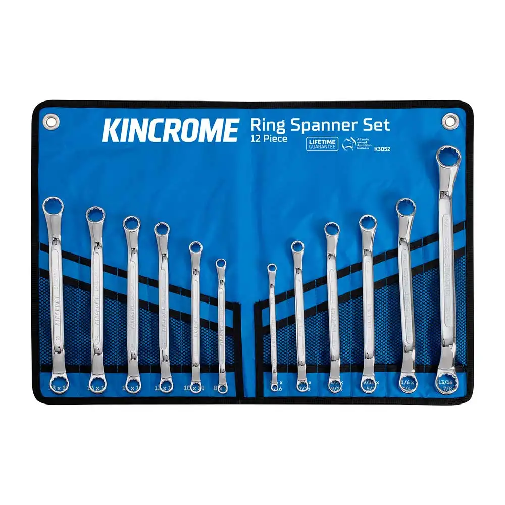 KINCROME 12 Piece Ring Spanner Set - Imperial & Metric K3052
