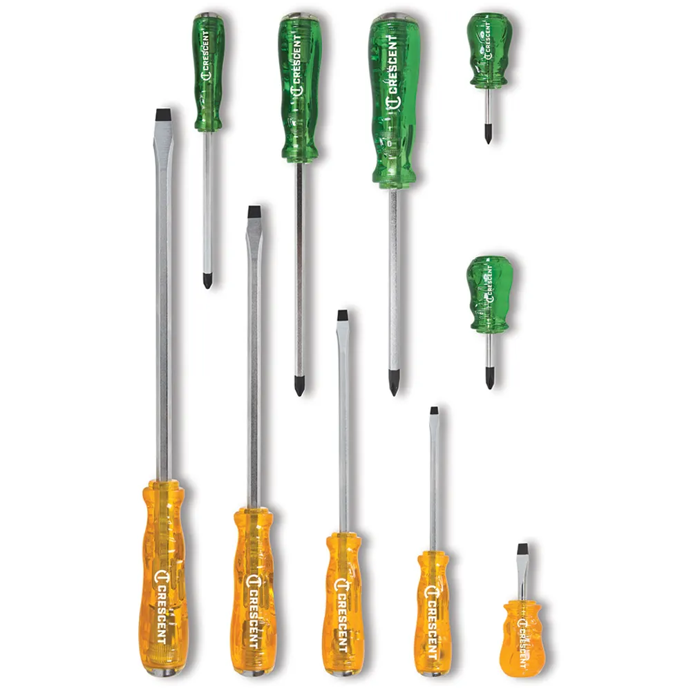 CRESCENT 10 Piece Tang-Thru Screwdriver Set CSDIND10