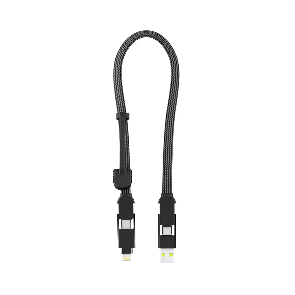 ROLLING SQUARE 30cm 100W 6 in 1 Travel Charging Cable inCharge XL - Urban Black XLS01R