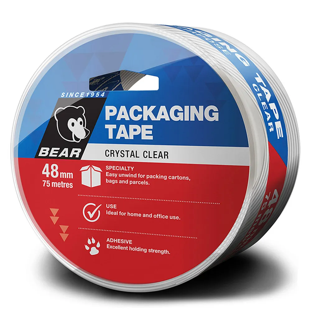 BEAR 48mm x 75m Clear Packaging Tape 66623336599