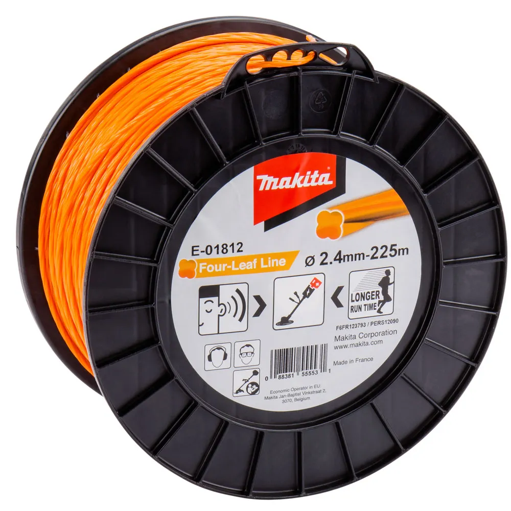MAKITA 2.4mm x 225m Four Leaf Silent Nylon Line E01812