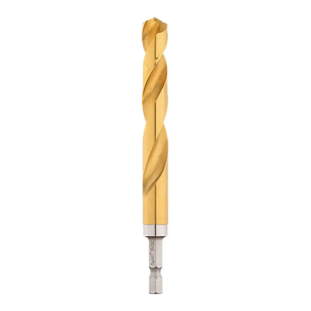 MILWAUKEE 12.0 x 127mm 1/4-Hex Quick-Change HSS-TiN Jobber Drill Bit - RED-HELIX 48894827